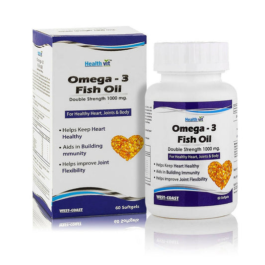 Healthvit Omega 3 Fish Oil Double Strength Capsules | Swadesiicart