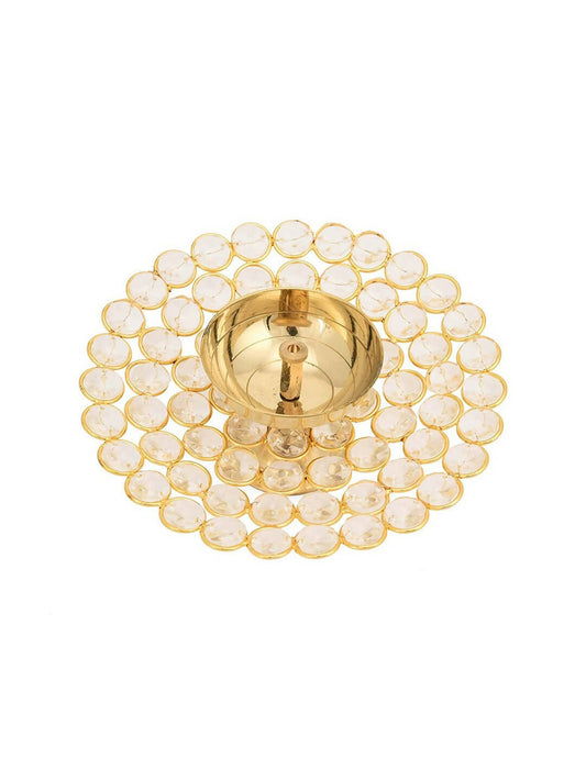 Craftvatika Gold Small Brass Puja Akhand Diya | Swadesiicart