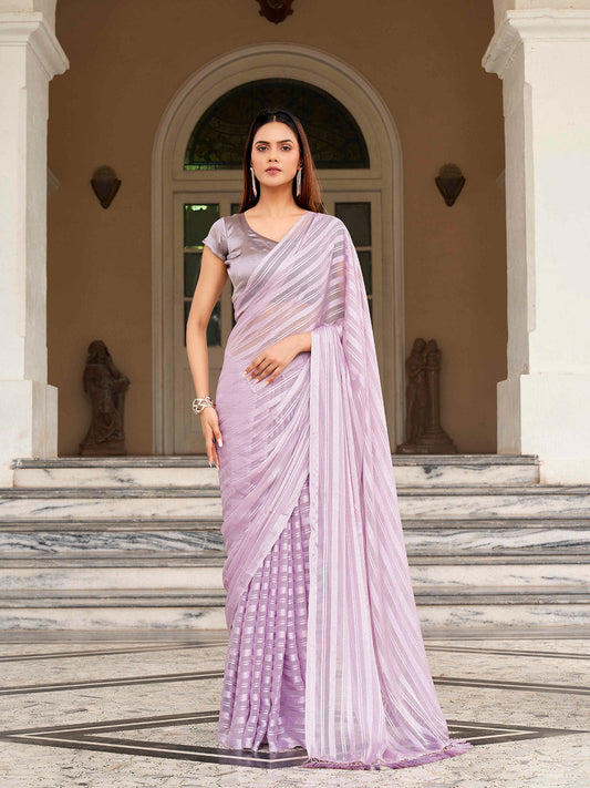 Tikhi Imli Striped Woven Design Saree | Swadesiicart