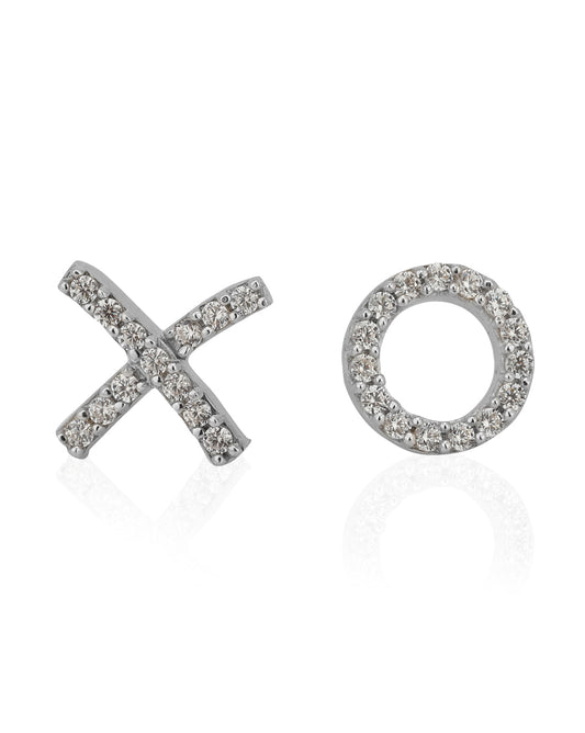 Rhodium Plated Cz Circular Stud Earring For Women - Wahe Jewels - Swadesiicart