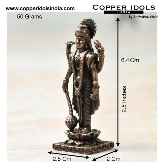 Copper Idols India - By Bhimonee Decor , Copper Vishnu Idol - Swadesiicart