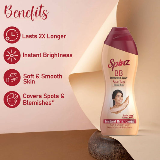 Spinz BB Brightening & Beauty Face Talc - Natural Beige - Swadesiicart