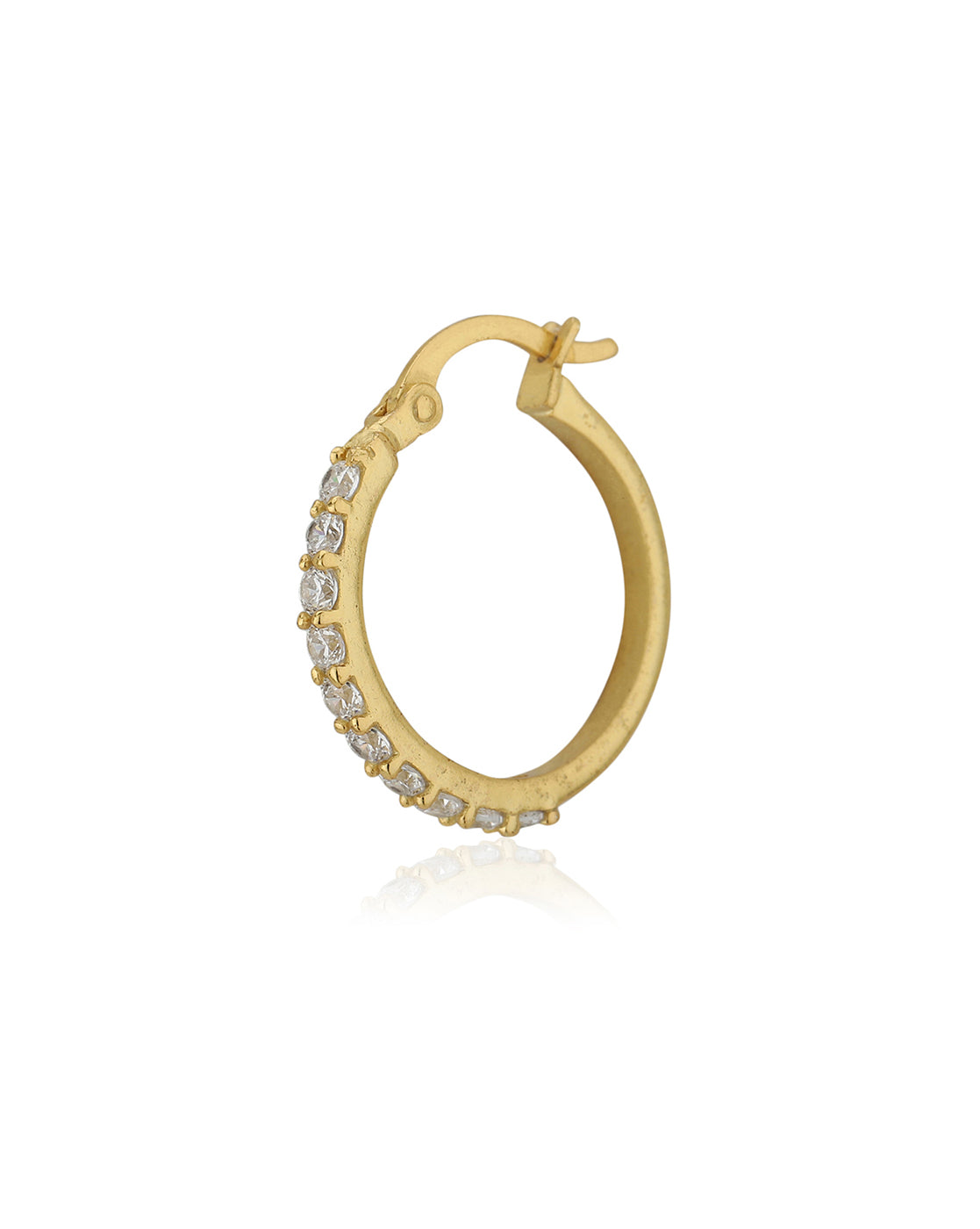 Gold-Polished With Cz Floral Bold Stud Earring - Wahe Jewels - Swadesiicart