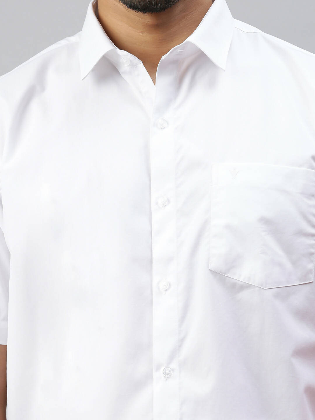 Ramraj Cotton Mens Half Sleeve White Shirt Plus Size - Soft Touch Cotton | Swadesiicart
