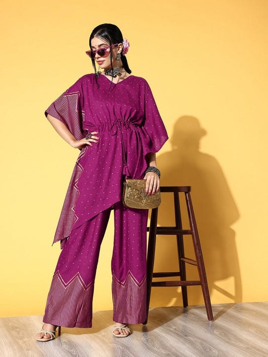 Anouk Women Geometric Viscose Rayon Co-ord Set - Swadesiicart