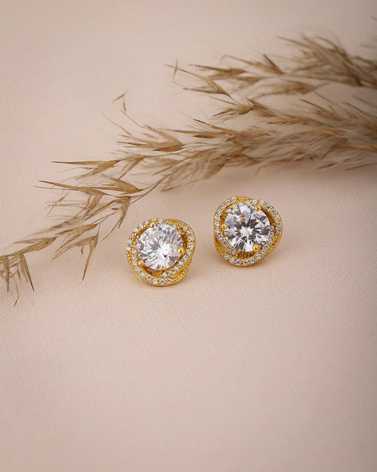 Gold-Polished With Cz Heart Drop Earring For Women - Wahe Jewels - Swadesiicart