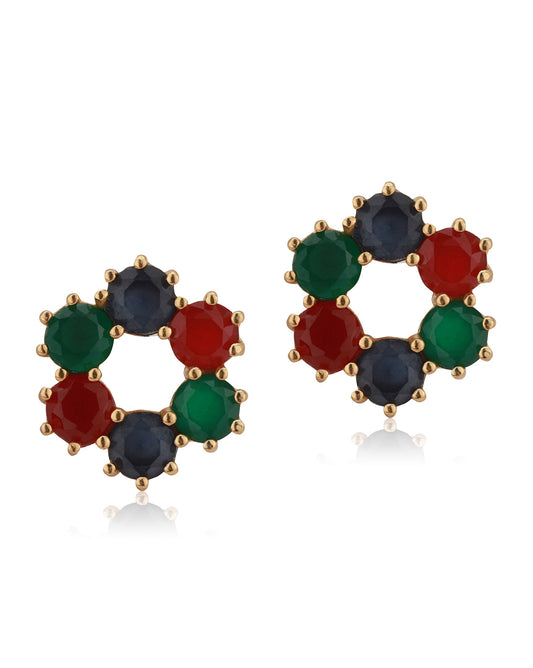 Gold-Polished With Cz Hoop Earring - Wahe Jewels - Swadesiicart
