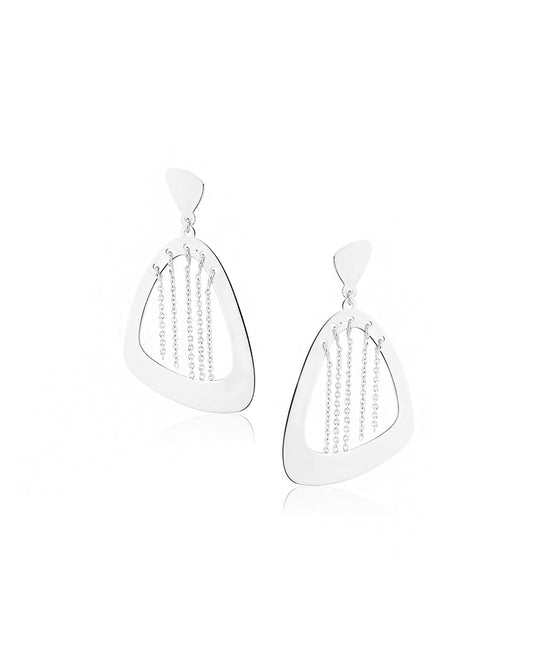 Gold-Polished With Cz Triangular Drop Earring For Women - Wahe Jewels - Swadesiicart