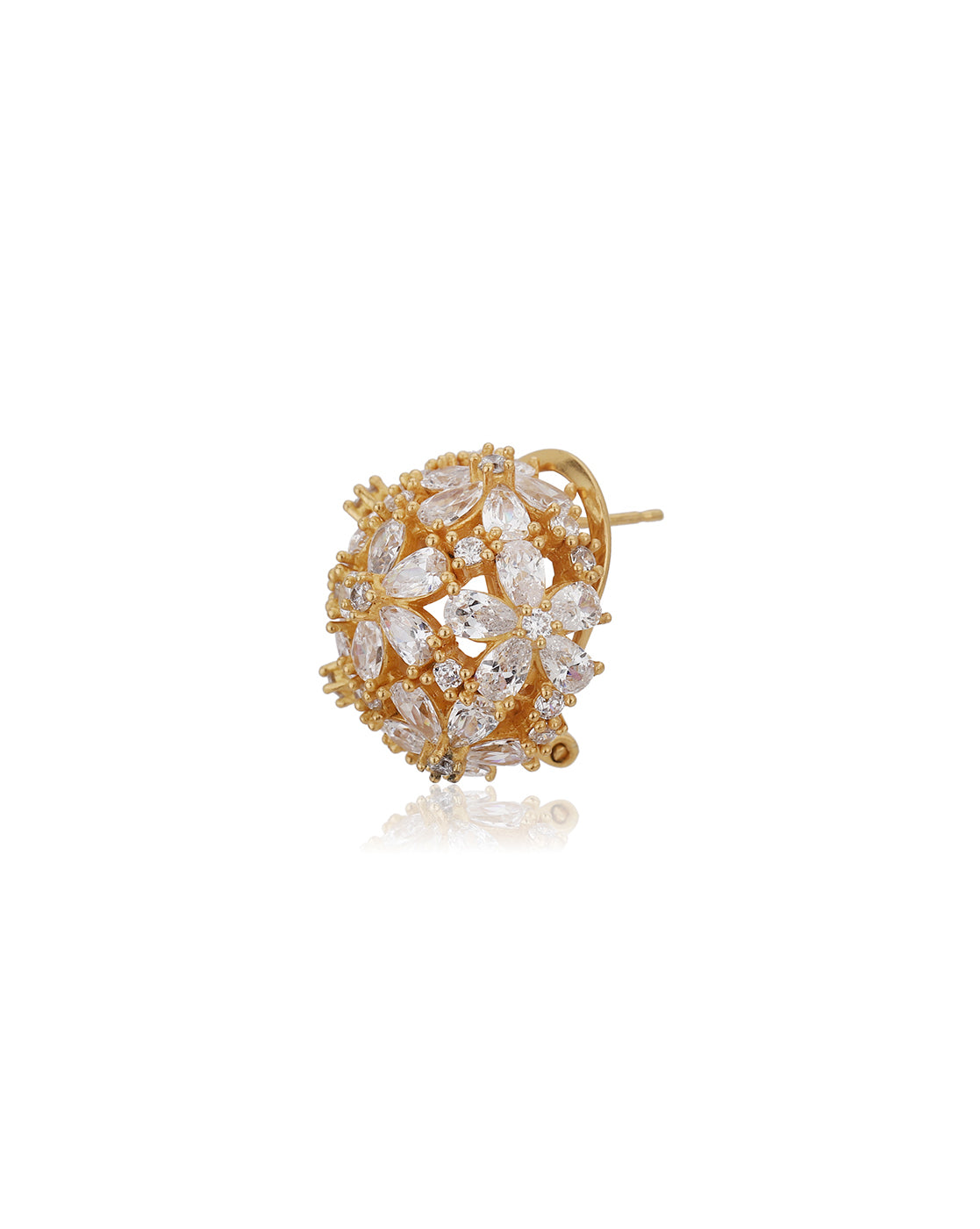 Gold-Polished Cz Stylish Ear Climber With Tassel Earring - Wahe Jewels - Swadesiicart