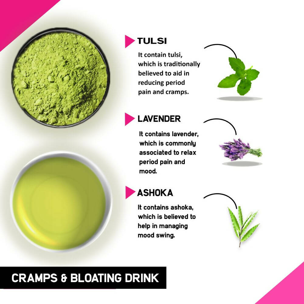 Just Vedic Cramps & Bloating Drink Mix - Swadesiicart