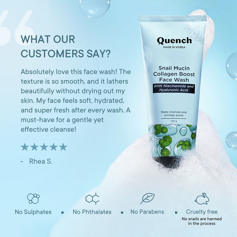 Quench nail Mucin Collagen Boost Face Wash | Swadesiicart