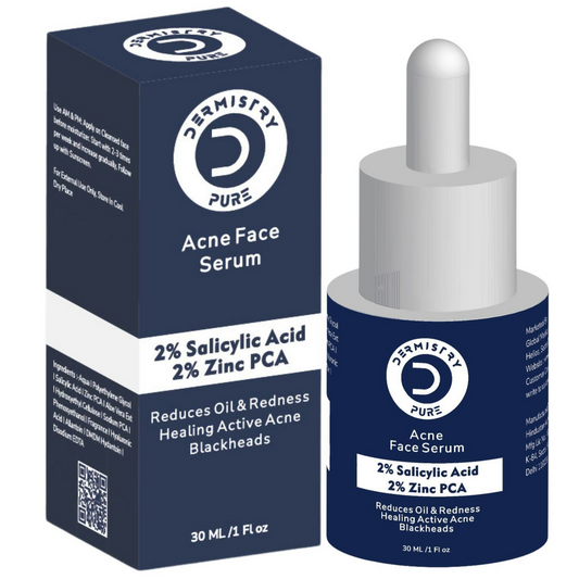 Dermistry 2% Salicylic Acid 2% Zinc Face Serum For Oily Acne Prone Skin Blackhead & Whiteheads Scars - Swadesiicart