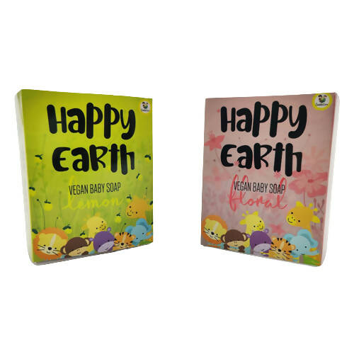 Cuddle Care Happy Earth Vegan Baby Soap for Infants- Pink & Yellow - Swadesiicart