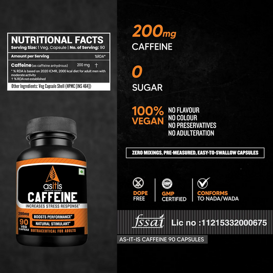 As-It-Is Nutrition Caffeine Per Serving Capsules | Swadesiicart