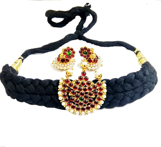 Elite Trading Black Choker With Jhumka Set