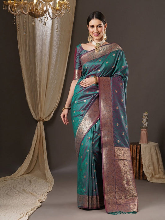 Anouk Woven Design Zari Banarasi Saree | Swadesiicart