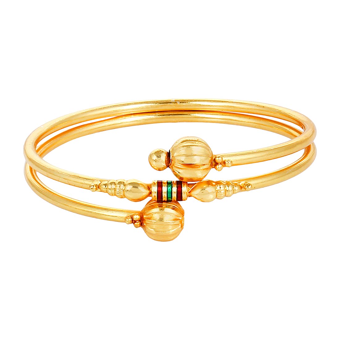 Gold-Polished Alloy Meena Work Bangle Set - The Pari - Swadesiicart