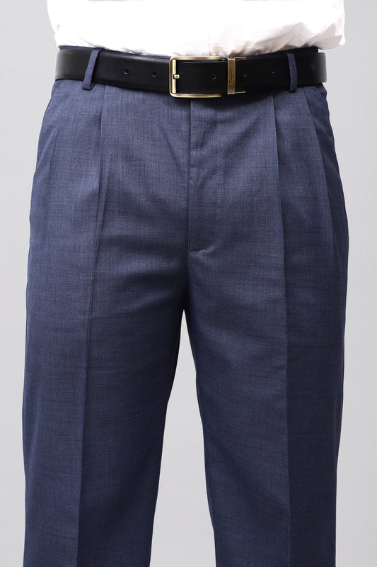 Bluebird Electric Blue Pleated Trouser | Swadesiicart