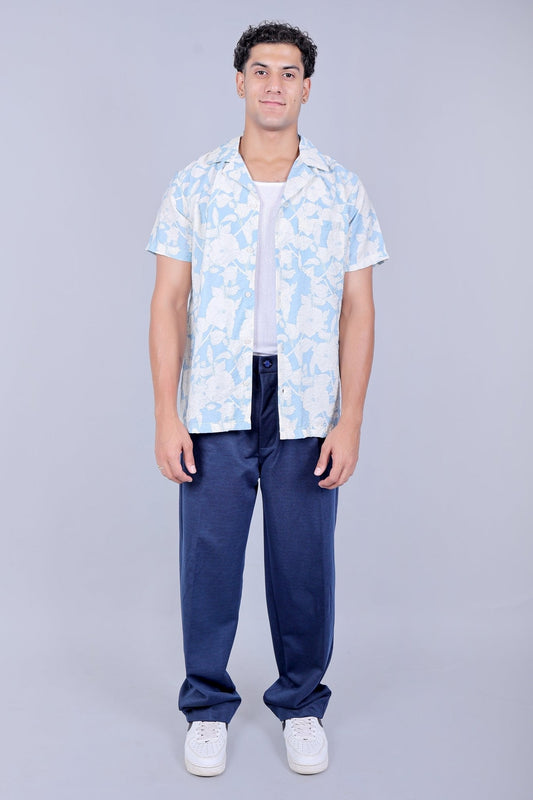 Bluebird korean pleated pant blue color | Swadesiicart