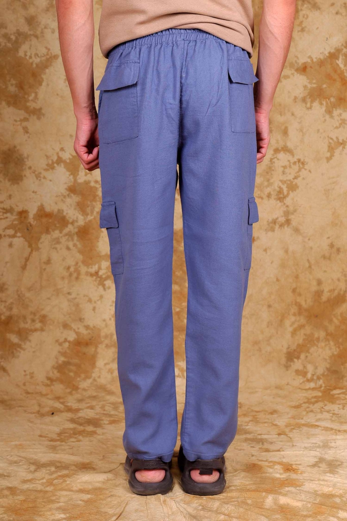 Bluebird Men's Slim Fit Cotton Cargo Pant Blue | Swadesiicart