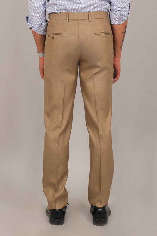 Bluebird Men's Tan Formal Trouser | Swadesiicart