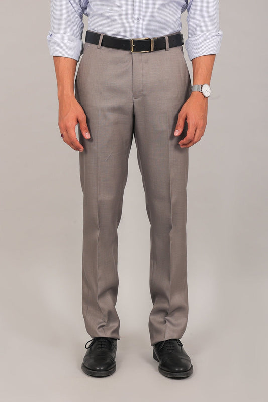 Bluebird Men's Taupe Formal Trouser | Swadesiicart