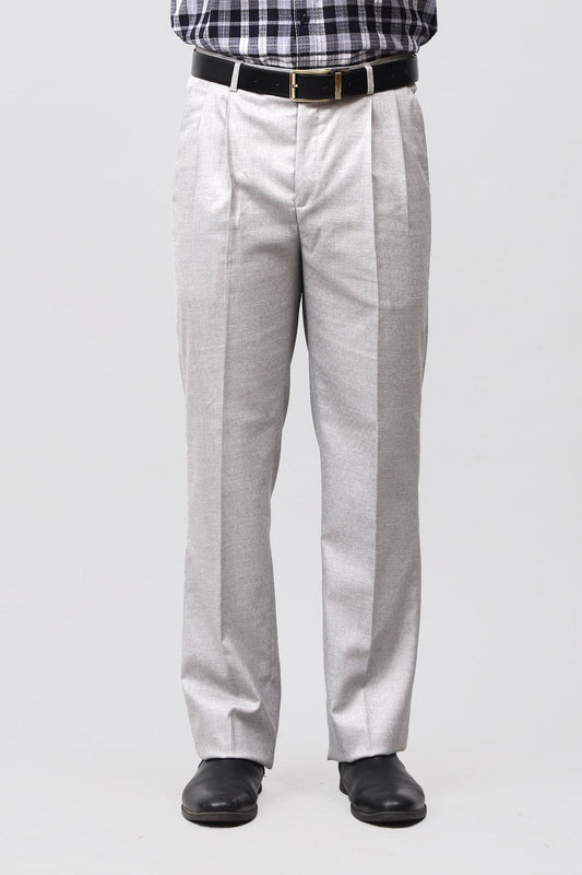 Bluebird Modern Light Grey Pleated Trouser | Swadesiicart