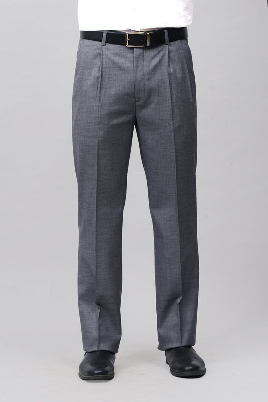 Bluebird Sophisticated Dark Grey Pleated Trouser | Swadesiicart