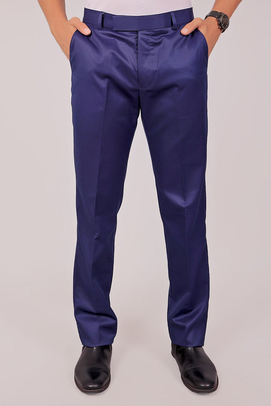 Bluebird Tailored Fit Blue Formal Trouser | Swadesiicart