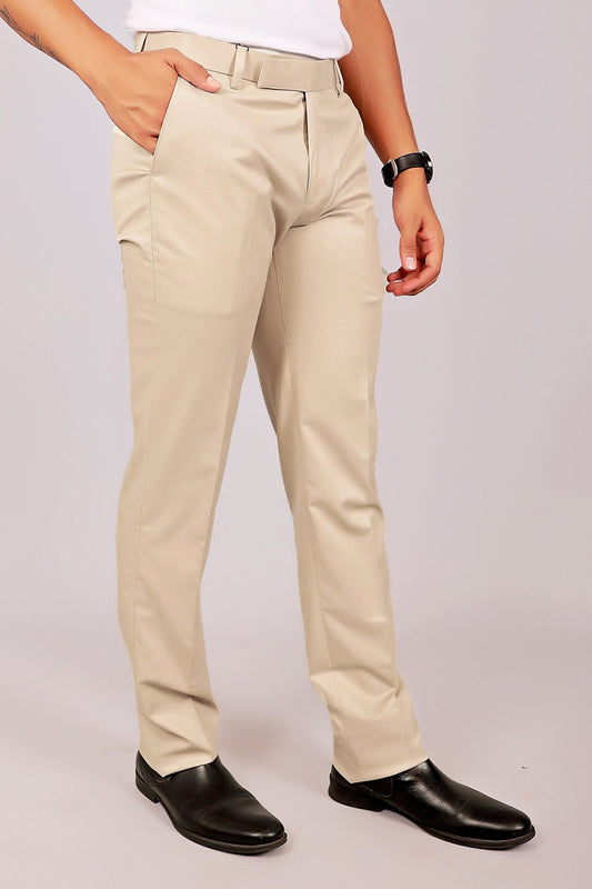 Bluebird Tailored Fit Magnolia Cream Trouser | Swadesiicart