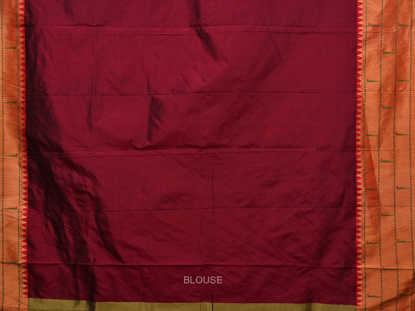 Brown Paithani Silk Handloom Saree with Triple Muniya Border and Pallu Design - Global Threads | Swadesiicart