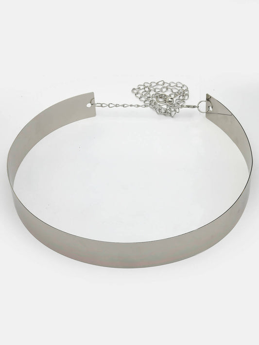 NVR Women Circular Silver Plated Adjustable Broad Belt | Swadesiicart