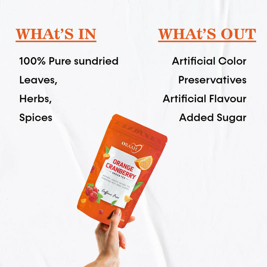Oraah Cranberry Orange Green Tea - Swadesiicart