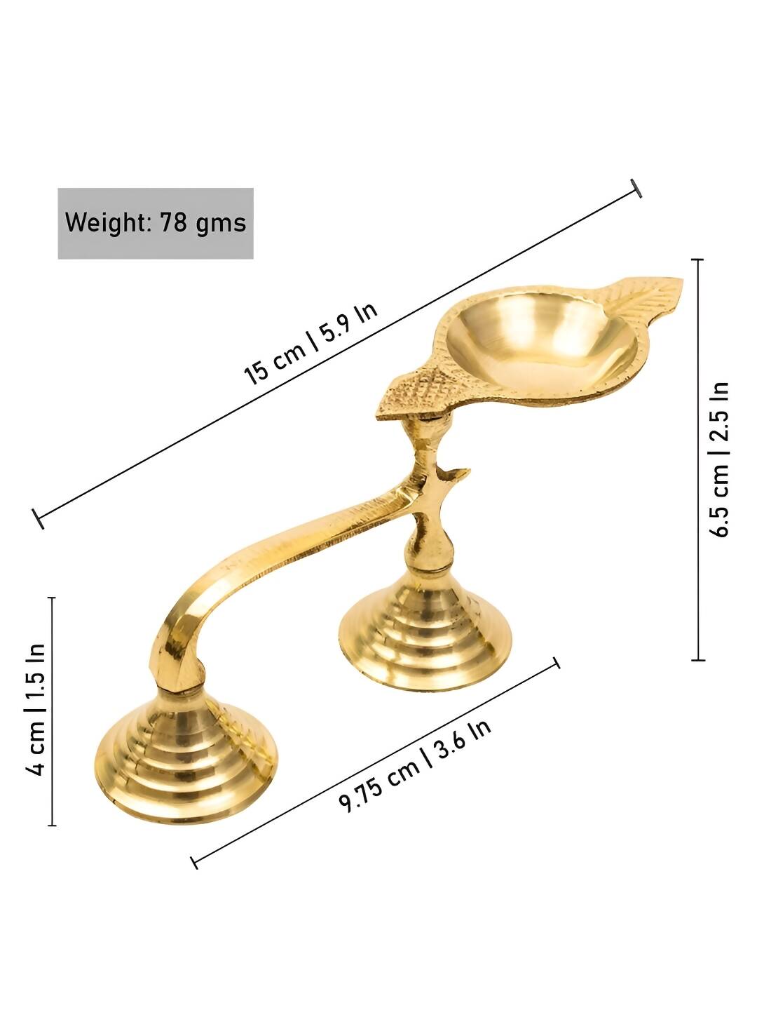 Spillbox Gold-Toned Brass Face Diya Pooja Essential | Swadesiicart