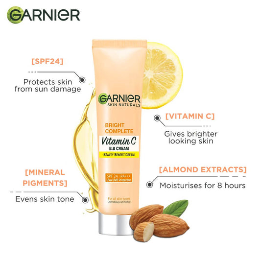 Garnier Bright Complete Vitamin C B.B Cream - Swadesiicart
