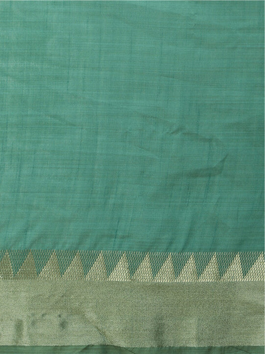 Kalini Rama Woven Design Embellished Zari Silk Blend Banarasi Saree | Swadesiicart