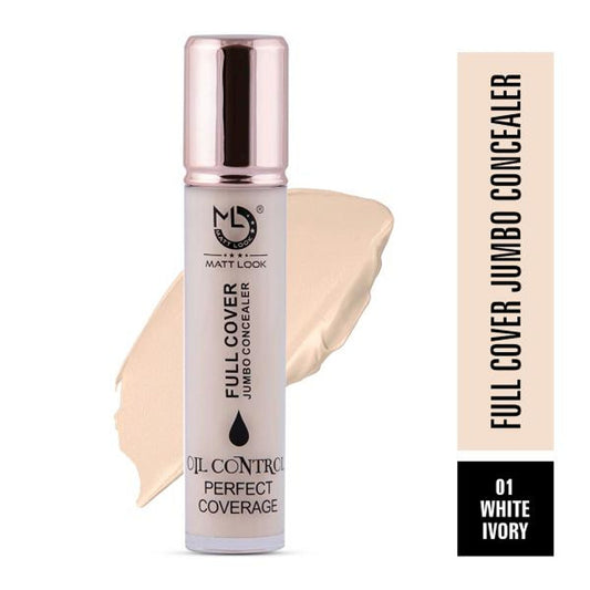 Matt Look Full Cover Jumbo Oil Control Perfect Coverage Concealer - White Ivory - Swadesiicart