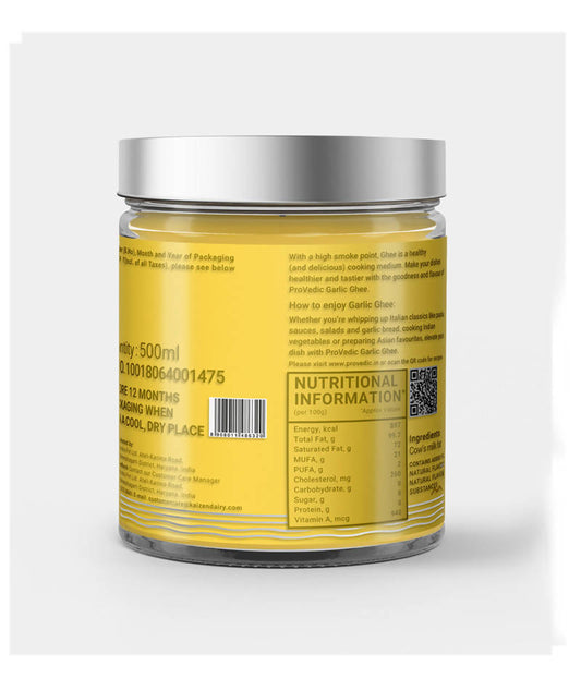ProVedic Garlic Ghee | Pure Ghee for Better Digestion and Immunity Booster | Homemade Organic & Fresh Ghee | No added Preservatives | Swadesiicart
