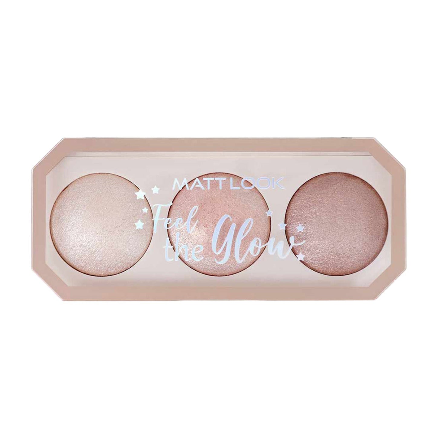 Matt Look Feel The Glow Baked Shimmer Highlighter Trio Palette - 02 Beaming Beauty - Swadesiicart