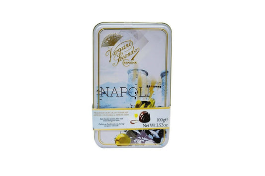 Ajfan Dark Chocolate Limoncello Pralines in Napoli Gift Tin | Swadesiicart