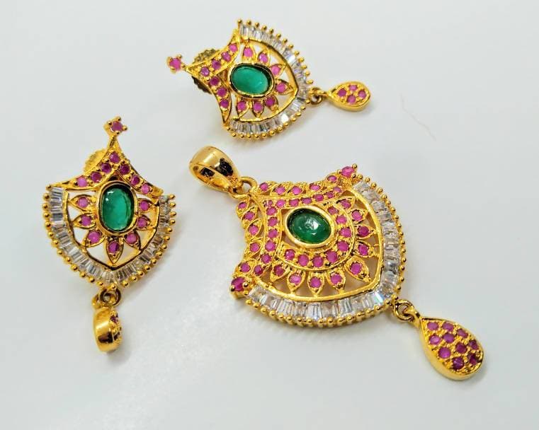 Multicolor AD Designer Small Pendant Set | Swadesiicart