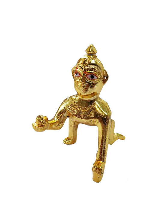 CraftVatika Gold Toned Aluminium Swing Jhula With Ladoo Gopal | Swadesiicart