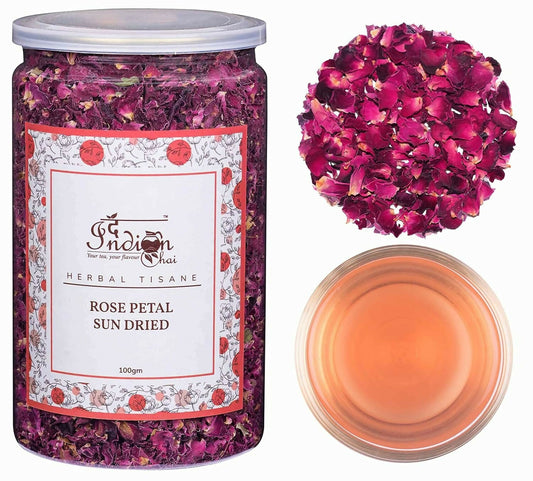 The Indian Chai - Rose Petals Sun Dried Tea | Swadesiicart