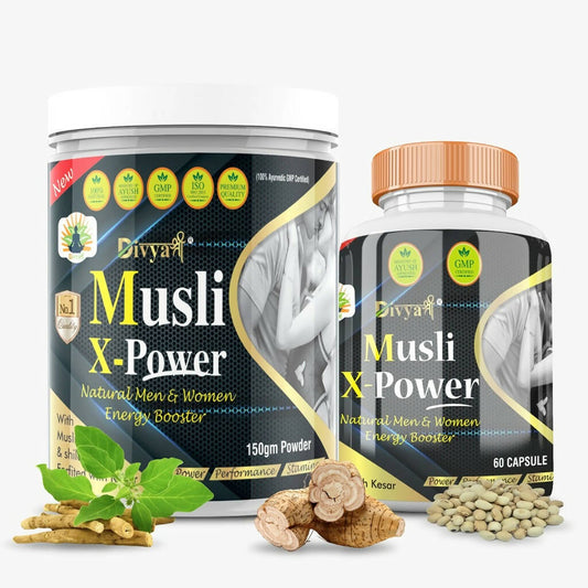 Divya Shree Musli X-Power Capsule, Powder Combo - Jeevan Care Ayurveda