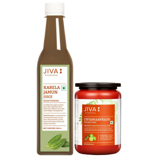 Jiva Ayurveda Karela Jamun Juice & Sugarfree Chyawanprash Combo - Jiva Ayurvedic