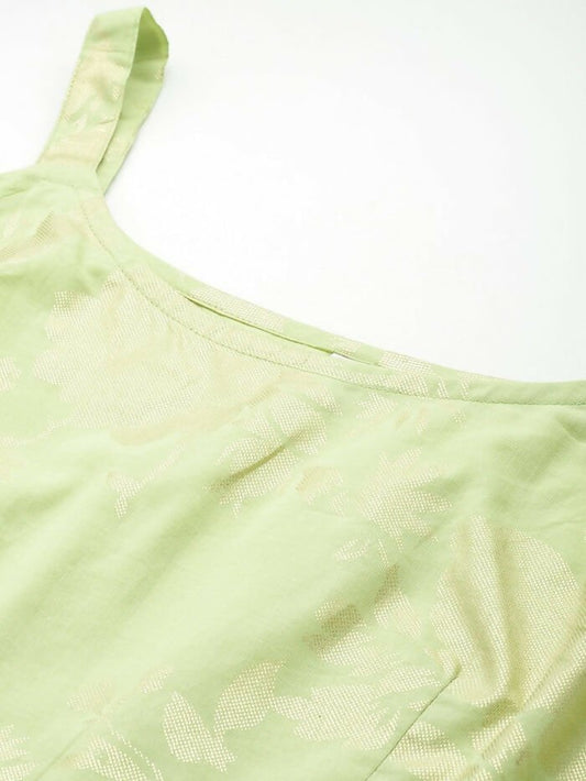 Ahalyaa Women's Traditional Wear Co-ods - Green - Swadesiicart