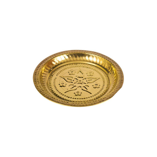 Spillbox Gold-Toned Brass Thali Pooja Essential | Swadesiicart