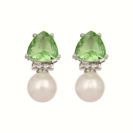 Nuyug Green Emerald Elegance Anti Tarnish Studs | Swadesiicart