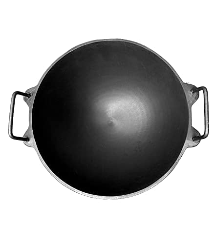 Elles Cast Iron Kadai Large Size 10 Inch (Perfect for 4 Member Family) - Swadesiicart