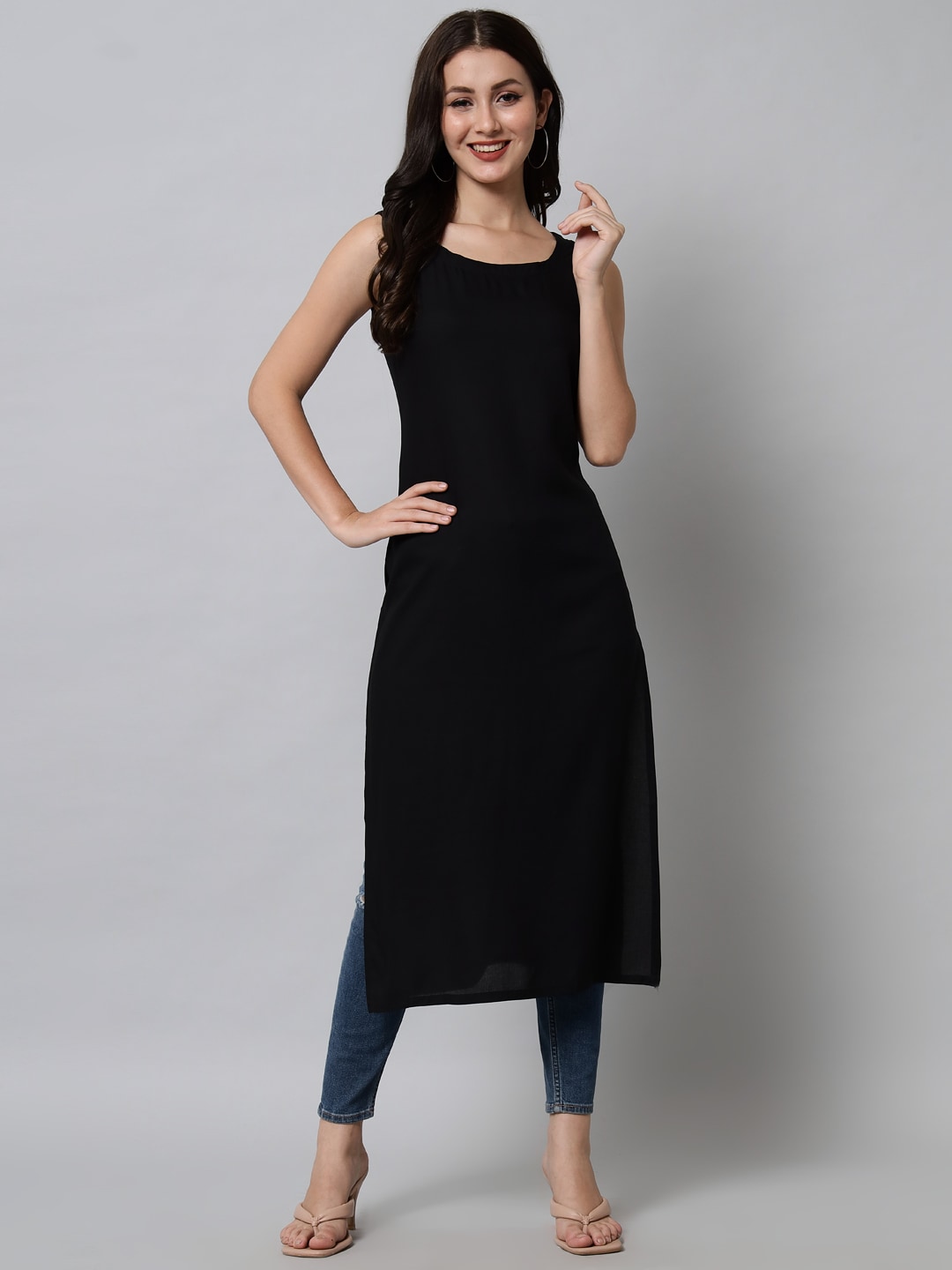 Kalini Women Black Kurta - Swadesiicart